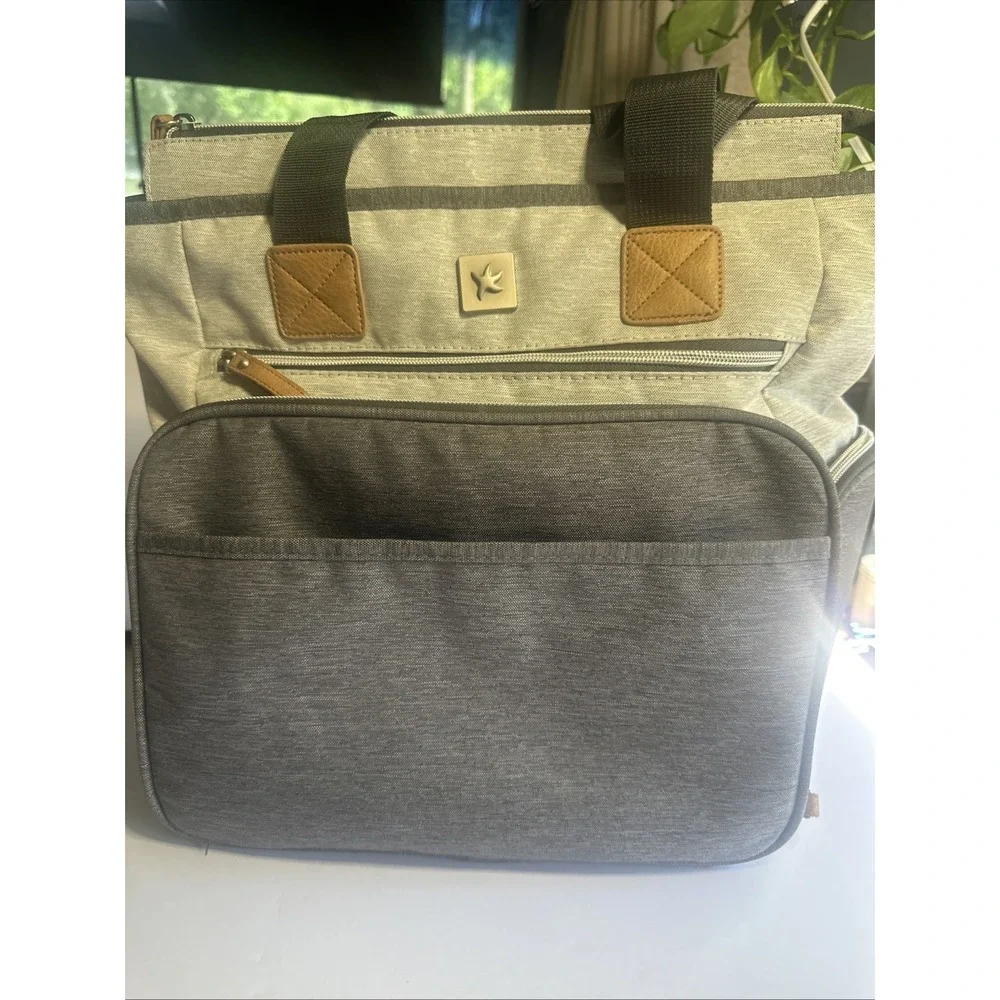 BannaFish Diaper Bag Backpack Tote Gray Convertible Baby Changing